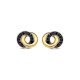 TI SENTO 7784BY mindjuše Forever Connected Black Zirconia Sterling Silver 925 Yellow Gold Plated 8mm