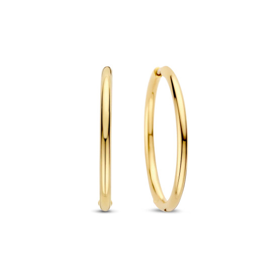 TI SENTO 78007SY mindjuše alke Classic Oversized Sterling Silver 925 Yellow Gold Plated 35mm