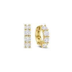 TI SENTO 78023ZY mindjuše alke Tennis Zirconia White Yellow Gold Plated Sterling Silver 12mm Bestseller