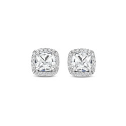 TI SENTO 78029ZI mindjuše Classic Square White Zirconia 925 Sterling Silver 7mm