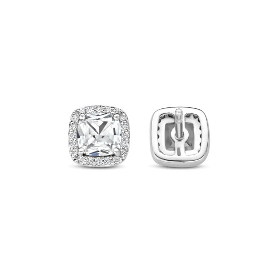 TI SENTO 78029ZI mindjuše Classic Square White Zirconia 925 Sterling Silver 7mm