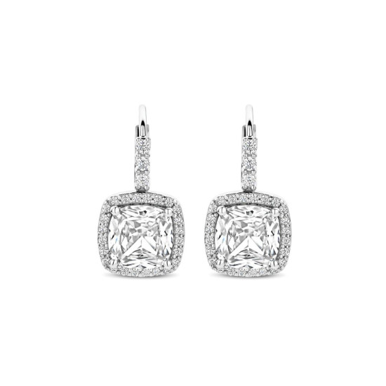 TI SENTO 78031ZI mindjuše Classic Square Zirconia Sterling Silver 925 18mm