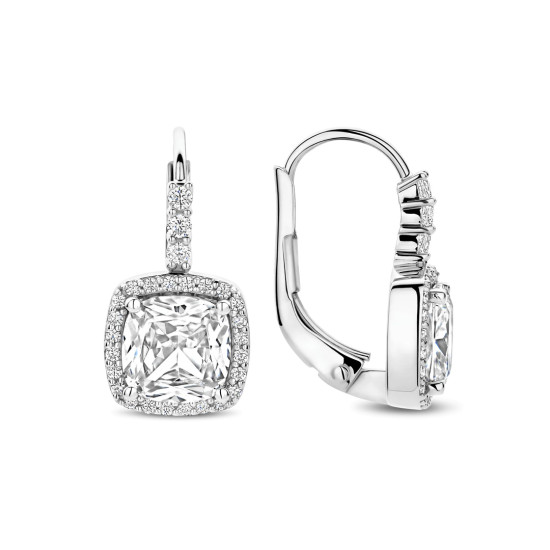 TI SENTO 78031ZI mindjuše Classic Square Zirconia Sterling Silver 925 18mm