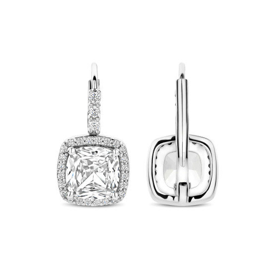 TI SENTO 78031ZI mindjuše Classic Square Zirconia Sterling Silver 925 18mm