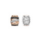 TI SENTO 78045BR mindjuše Honeycomb Crossover Sterling Silver 925 Black Rose Gold Plated 14mm