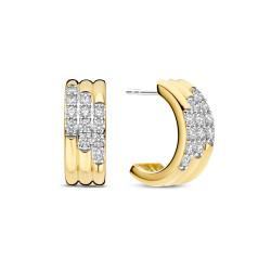 TI SENTO 78053ZY mindjuše Stardust Zirconia Layered Sterling Silver 925 Yellow Gold Plated 17mm