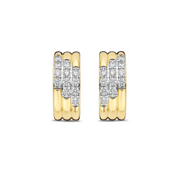TI SENTO 78053ZY mindjuše Stardust Zirconia Layered Sterling Silver 925 Yellow Gold Plated 17mm