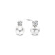 TI SENTO 78060PW mindjuše Zirconia Shell Pearl Sterling Silver 925 Silver Plated 12mm