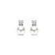 TI SENTO 78060PW mindjuše Zirconia Shell Pearl Sterling Silver 925 Silver Plated 12mm