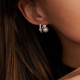 TI SENTO 78060PW mindjuše Zirconia Shell Pearl Sterling Silver 925 Silver Plated 12mm