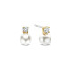 TI SENTO 78060YP mindjuše Zirconia Shell Pearl Sterling Silver 925 Yellow Gold Plated 12mm