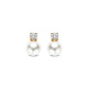 TI SENTO 78060YP mindjuše Zirconia Shell Pearl Sterling Silver 925 Yellow Gold Plated 12mm