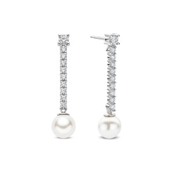 TI SENTO 78070PW mindjuše Drop Zirconia Shell Pearl Sterling Silver 925 35mm