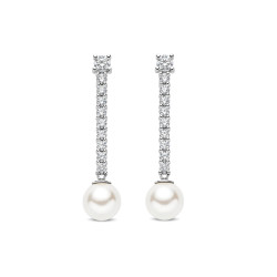 TI SENTO 78070PW mindjuše Drop Zirconia Shell Pearl Sterling Silver 925 35mm