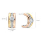 TI SENTO 78085TZ mindjuše polu alke Contrast Tricolor Circonia Premium 925 Sterling Silver Three Tone Elegance 14mm