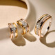 TI SENTO 78085TZ mindjuše polu alke Contrast Tricolor Circonia Premium 925 Sterling Silver Three Tone Elegance 14mm