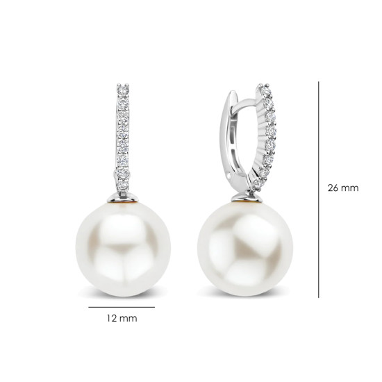 TI SENTO 78091PW mindjuše alke Icon Pearl Premium 925 Sterling Silver 26mm