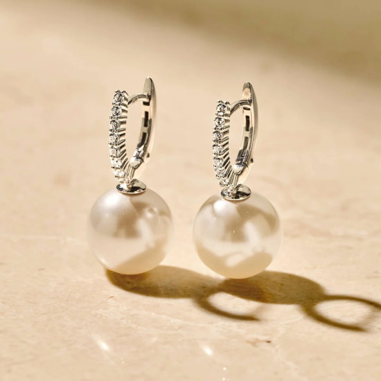 TI SENTO 78091PW mindjuše alke Icon Pearl Premium 925 Sterling Silver 26mm