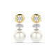 TI SENTO 78095YP mindjuše Round Zirconia Pearl Premium 925 Sterling Silver Pearl With Yellow Gold Plated 21mm