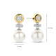 TI SENTO 78095YP mindjuše Round Zirconia Pearl Premium 925 Sterling Silver Pearl With Yellow Gold Plated 21mm