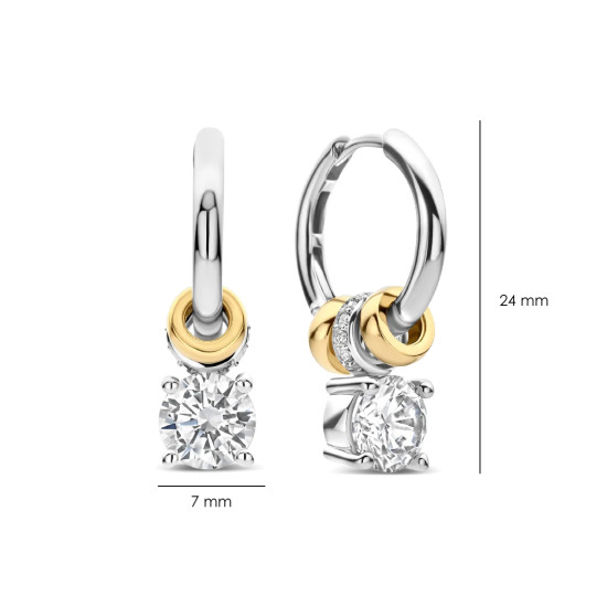 TI SENTO 78103ZY mindjuše alke sa priveskom Classics Collection Premium 925 Sterling Silver 25mm