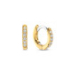 TI SENTO 7811ZY mindjuše alke Tennis Huggies Zirconia White 925 Sterling Silver Yellow Gold Plated 12mm