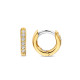 TI SENTO 7811ZY mindjuše alke Tennis Huggies Zirconia White 925 Sterling Silver Yellow Gold Plated 12mm