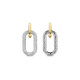 TI SENTO 7844ZY mindjuše Signature Open Zirconia White Yellow Gold Plated Sterling Silver 925 35mm
