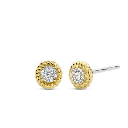 TI SENTO 7934ZY mindjuše Zirconia White Minimalist Sterling Silver 925 Yellow Gold Plated Bestseller