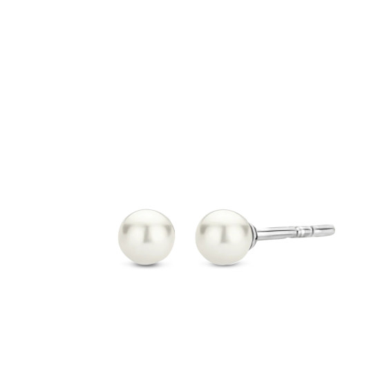 TI SENTO 7940PW mindjuše Shell Pearl White 925 Sterling Silver 4mm