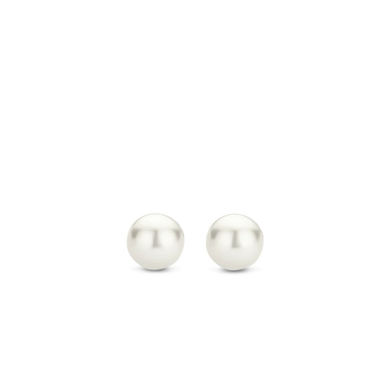 TI SENTO 7940PW mindjuše Shell Pearl White 925 Sterling Silver 4mm