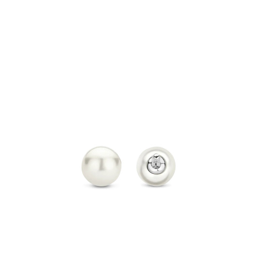 TI SENTO 7940PW mindjuše Shell Pearl White 925 Sterling Silver 4mm