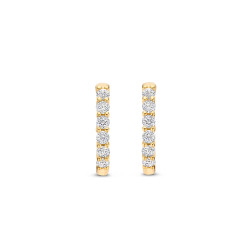 TI SENTO 7957ZY mindjuše alke Tennis Small Zirconia White Yellow Gold Plated 925 Sterling Silver 14mm
