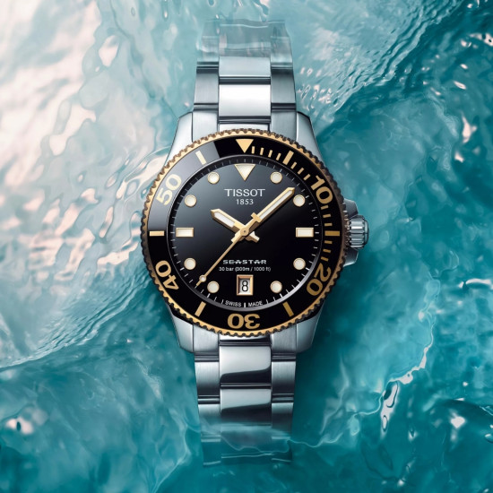TISSOT T1202102105100 Seastar 1000 36mm black dial 30ATM