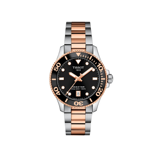 TISSOT T1202102205101 Seastar 1000 36mm two tone black dial 30ATM