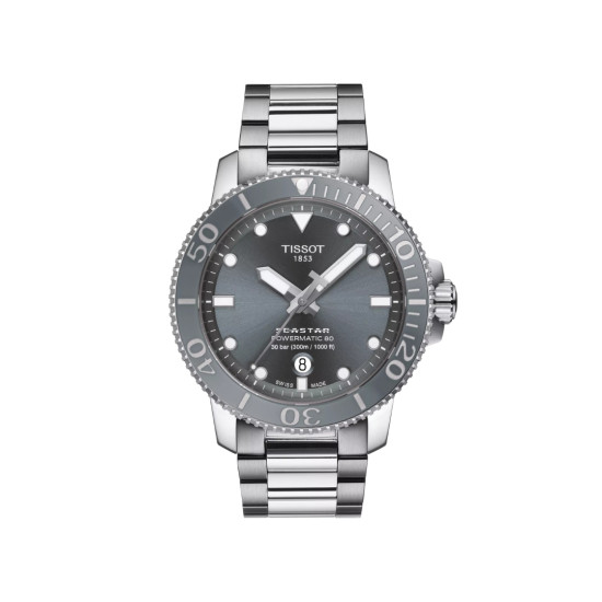 TISSOT T1204071108101 Seastar 1000 43mm POWERMATIC 80 gray dial 30ATM