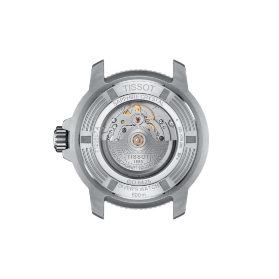 TISSOT T1206071744101 Seastar 2000 46mm POWERMATIC 80 two tone black dial 60ATM