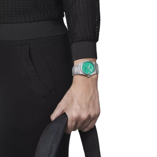 TISSOT T1372071109101 PRX 35 mm POWERMATIC 80 Turquoise dial 10ATM