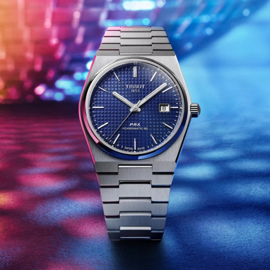 TISSOT T1374071104100 PRX 40mm POWERMATIC 80 dark blue dial 10ATM