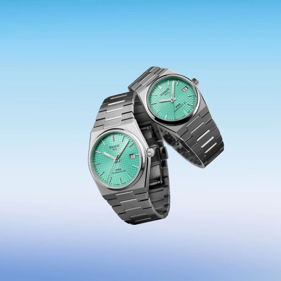 TISSOT T1374071109101 PRX 40mm POWERMATIC 80 Turquoise dial 10ATM