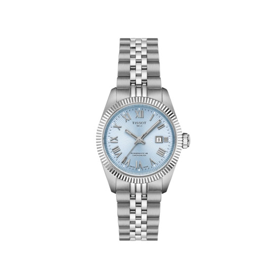 TISSOT T1562081135300 Ballade 30mm silver tone Guilloché Ice Blue Dial AUTOMATIC CHRONOMETER 10ATM