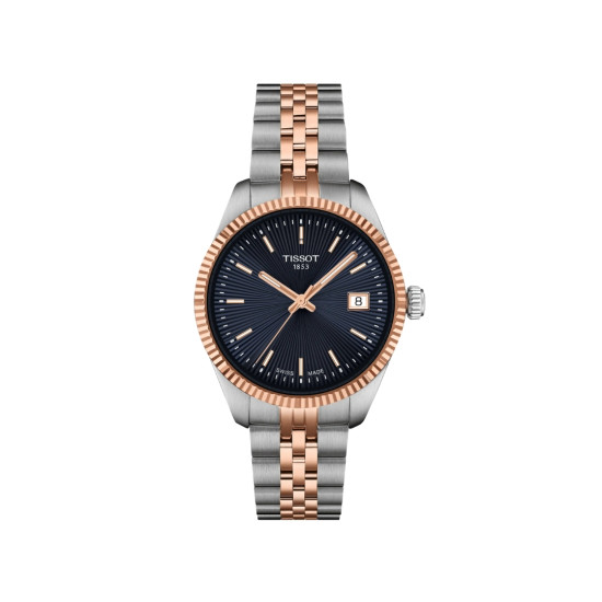 TISSOT T1562102204100 Ballade 34mm two tone Guilloché Dark Blue dial 10ATM