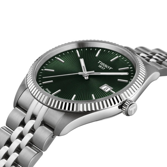 TISSOT T1564101109100 Ballade 40mm Guilloché Dark Green dial 10ATM