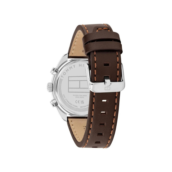 Tommy Hilfiger 1710719 muški sat Hudson Chronograph kožni kaiš Brown Deep Green Dial 40mm