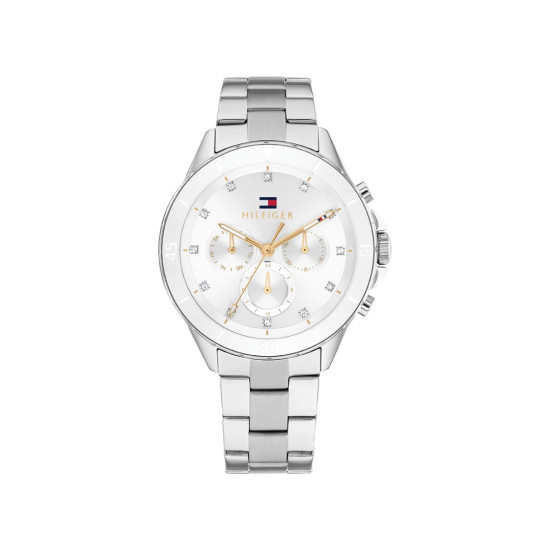 Tommy Hilfiger 1782707 ženski sat Mellie Multifunkcionalni Sportsko Elegantan Silver Tone Stainless Steel White Dial 40mm