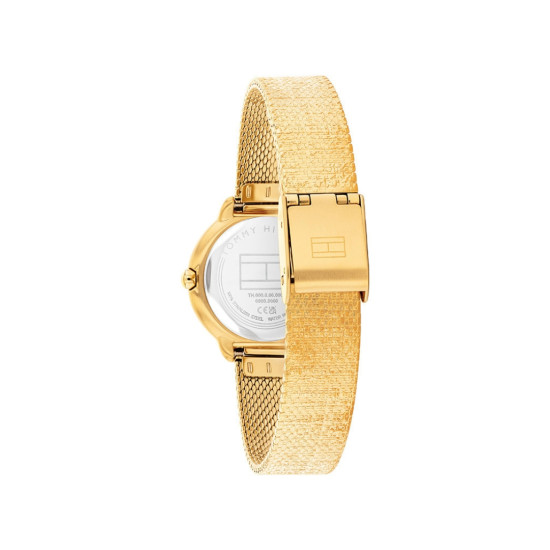 Tommy Hilfiger 1782813 ženski sat Demi Gold Tone Stainless Steel Elegant Extra Small Mesh Bracelet Black Dial 26mm