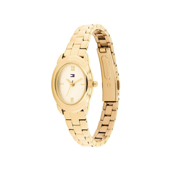 Tommy Hilfiger 1782875 ženski sat Demi Oval Petite Gold Tone Stainless Steel Champagne Dial Edition 22mm