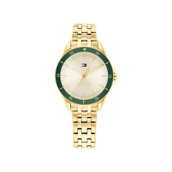 Tommy Hilfiger 1782892 ženski sat Jade Gold Tone Stainless Steel Green Detail Champagne Dial Edition Sunray effect 30mm