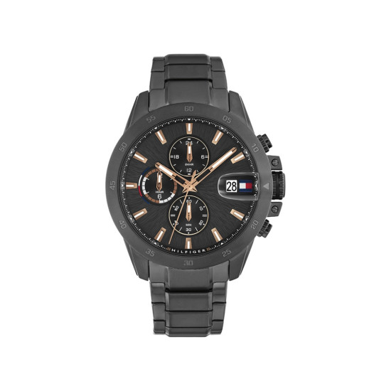 Tommy Hilfiger 1792218 muški sat Jameson Multifunkcionalni Sportsko Elegantni Black Stainless Steel Deep Gray Dial 43mm