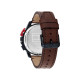 Tommy Hilfiger 1792268 muški sat Bank Urban Classic Brown Leather Deep Blue Dial Red Detail 44mm